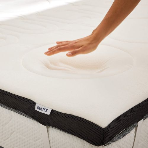 Surmatelas Bultex Memomax en ambiance — comparatif des modèles Confort, Confort+ et Maxima