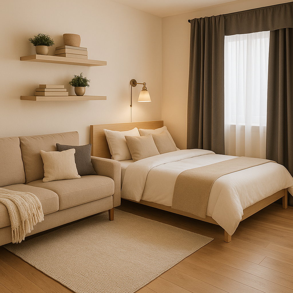 Aménagement d'une chambre d'amis avec un lit confortable et une décoration sobre