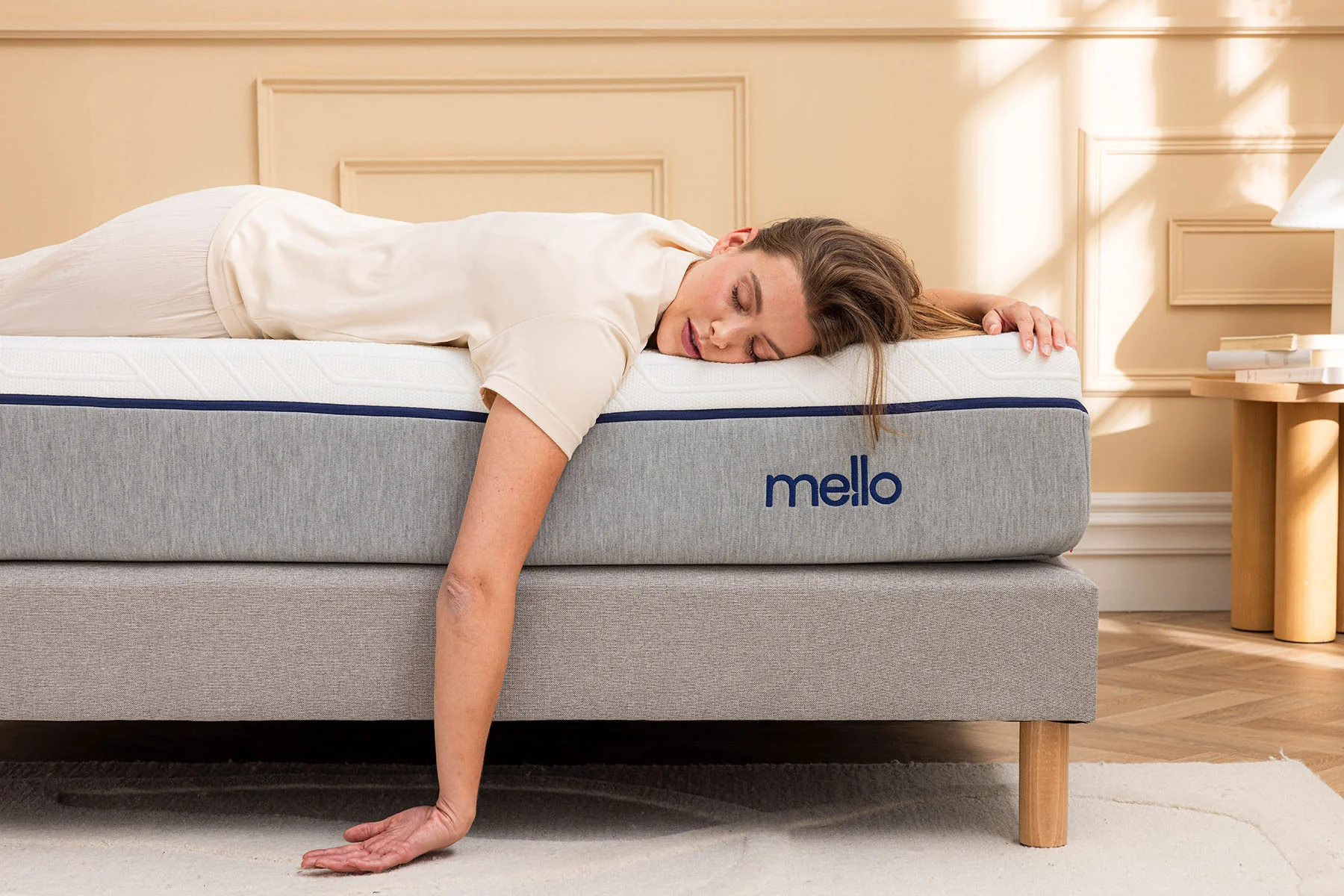 Matras Mello Hybride — kern van 7 zones met pocketveren, vervaardigd in de Vogezen